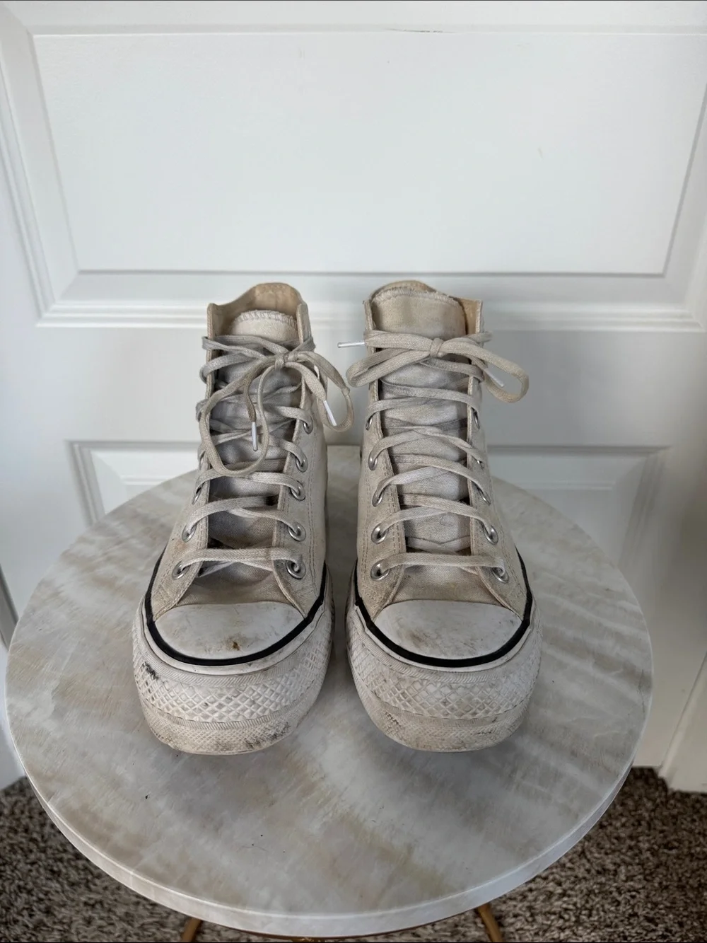 Converse Classic High-Top Canvas Sneakers in Off-White